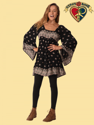 Pretty Woman Indian Print Flared Sleeve Blouse