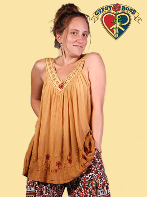Lazy River Embroidered V-Neck Sleeveless Blouse
