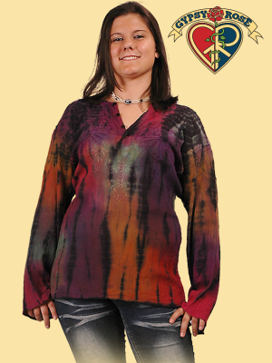 Bright Side of Life Embroidered Crinkle Cotton Crepe Tye Dye Kurta