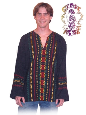 LONG SLEEVE RASTA GUATEMALAN HIPPIE TOP