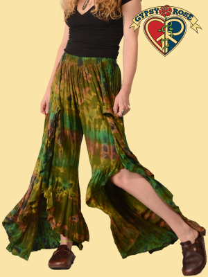 Tye Dye Stretchy Layered Faux Wrap Pants