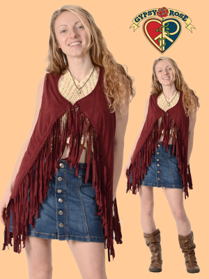 Vegan Hippie Chic Stretchy Pseudo Suede Vest