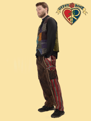 Everyday People Stonewashed Blockprint Shyama Cargo Pants
