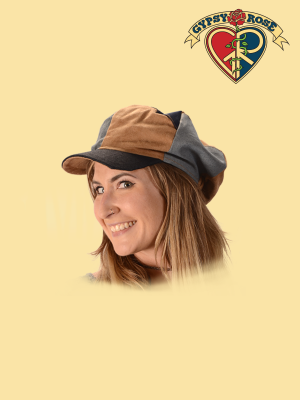 Denim And Faux Suede Applejack Hat