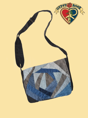 Wacky Patch Denim Shoulder Bag