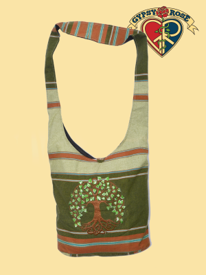 Let Love Grow Hand Embroidered Peddler Bag