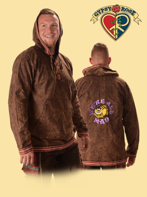 We Are All Mad Cheshire Cat Hand Embroidered Hoodie