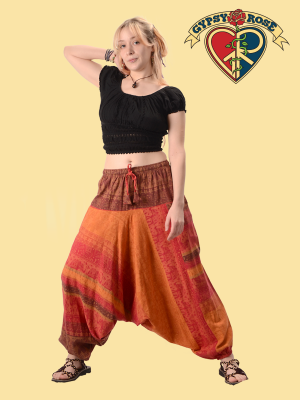 Cotton Elephant Print Aladdin Pant