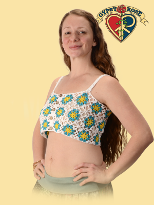 Granny Flower Crochet Halter Top