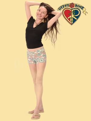 Viscose Spandex Mushroom Burst Shorts