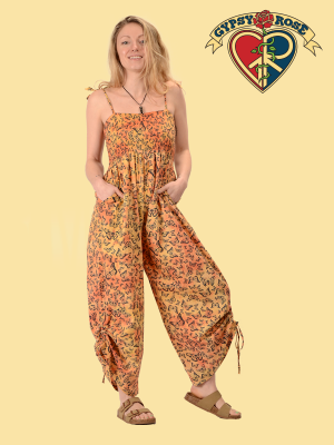 Tye Dye Cotton Butterfly Print Cinche Leg Jumper
