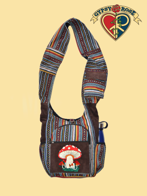 Corduroy Gheri Emb Mushroom Crossbody Bag