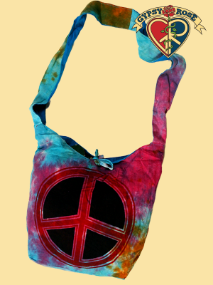 TYE DYE TRAVEL IN PEACE COTTON BAG