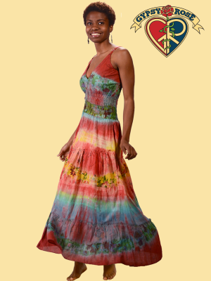 Electric Daisy Tye Dye Cotton Maxi Dress