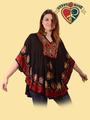 Tomorrowland Viscose Batik & Embroidered Capelet