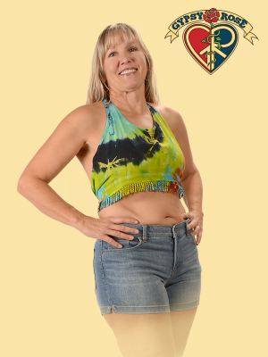 Tye Dye Fringe Haltop Top