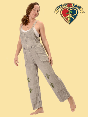 Acidwash With Embroidery Overalls