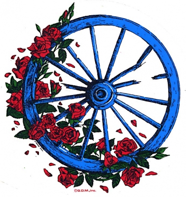 Grateful Dead Wheel And Roses 5 Inch Sticker