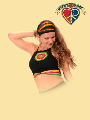 Eezy Breezy Rasta Loose Weave Elastic Headband/Kerchief