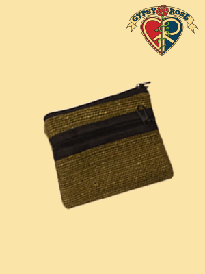 ROCKY MOUNTAIN HIGH VEGETABLE DYE HEMP 3-ZIPPER COIN PURSE