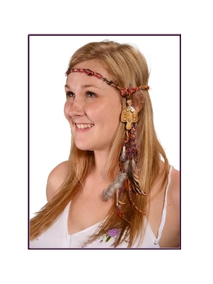 MIND OVER MATTER HEADBAND WITH BONE MUSHROOM ON HEMP & RECYCLED SILK