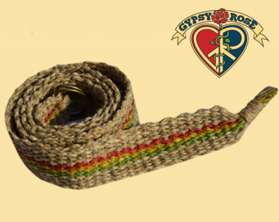 Rasta Stripe Hemp Belt