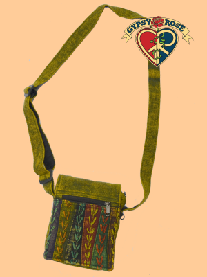 Striped Patch With Embroidered Flap Travel Pouch