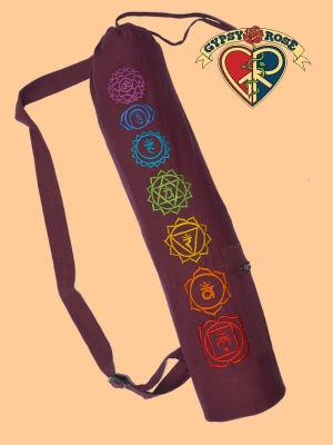 Chakra Symbols Hand Embroidered Cotton Yoga Bag