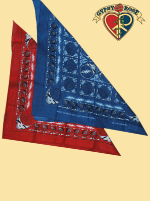 GRATEFUL DEAD STEAL YOUR FACE & ROSES BANDANA