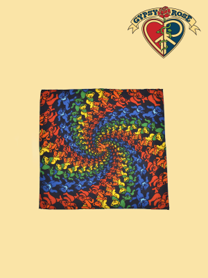 3D Grateful Dead Rainbow Dancing Bear Spiral Bandana