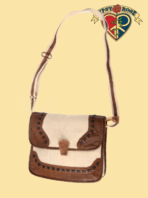 El Paso Leather and Hemp Cotton Shoulder Bag