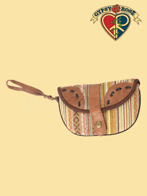 Roses Cantina Leather and Gheri Clutch Pouch