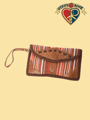 Labamba Leather and Gheri Clutch Pouch