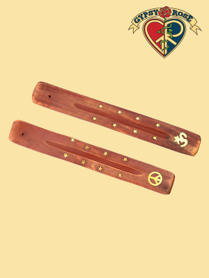 Peace Brass Inlay Incense Burner