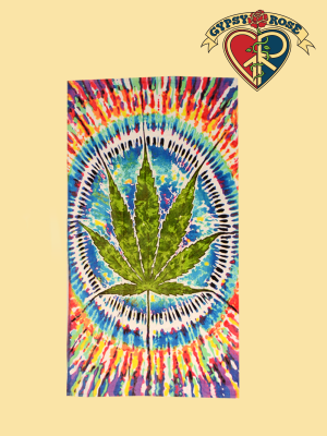 Cannibis Leaf Tye Dye Towel