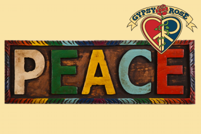 "Peace" Painted Wooden Wall Plaque