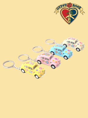 1960's VW Beatle Love And Peace Keychain