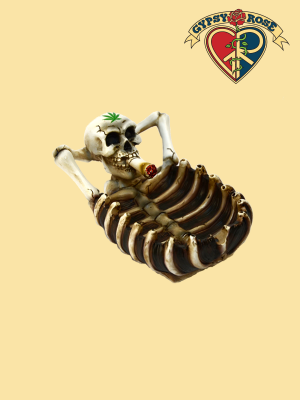 Rest Your Bones Skull and Rib Cage Ashtray