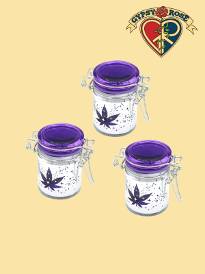 Starry Leaf Metalic Mini Stash Jar 3 Piece Set