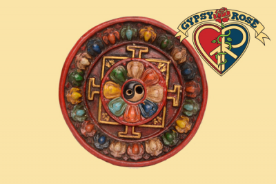 Om Of Enlightenment Mandala Hand Painted Ceramic Incense Burner