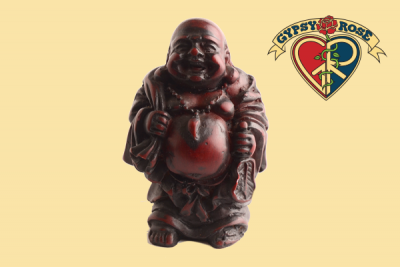Traveling Laughing Buddha Medium Resin Statue