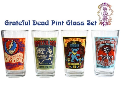 Grateful Dead Poster Pint Glass 4 Pack