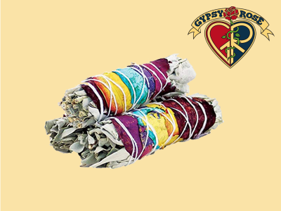 7 Chakras With Rose Petals Smudge Stick