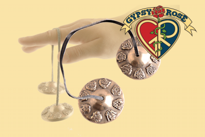 Clear Vibrations Bronze Buddhist Tingsha  With 8 Auspicious Symbols