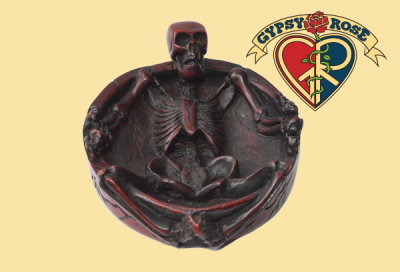 Old Smokey Resin Skeleton Ashtray