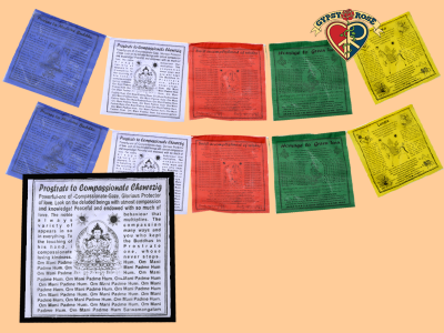 Small Wind Horse Lungta English Translated Tibetan Prayer Flags
