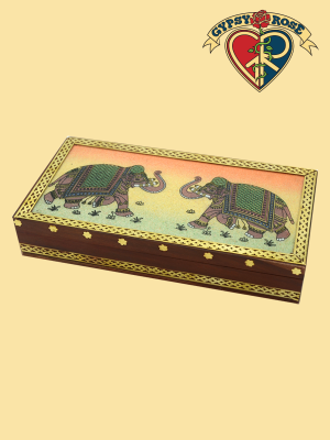 Lucky Elephant Crushed Gemstone Box