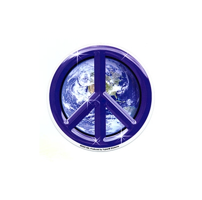 EARTH PEACE SYMBOL STICKER