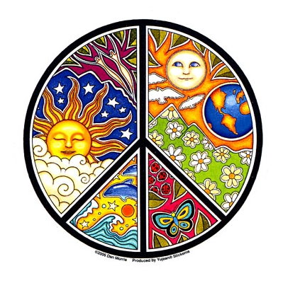PSYCHEDELIC PEACE SIGN WINDOW STICKER