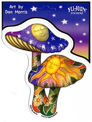DAN MORRIS MUSHROOMS WINDOW STICKER